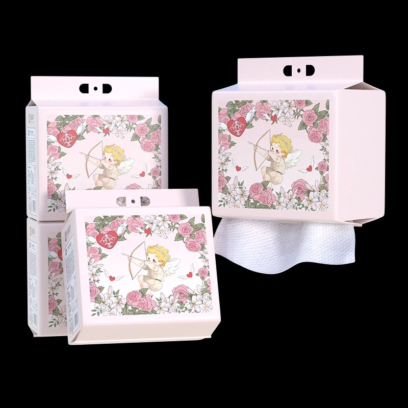 植护丘比特洗脸巾一次性洁面巾壁挂式绵柔巾洗面柔巾悬挂擦脸巾高清大图