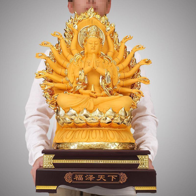 千手千眼观音佛像摆件客厅供奉家用居家观世音菩萨佛像工艺品_532_811_577