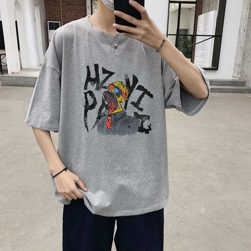 梵克公牛ins超火cec棉短袖T恤男潮牌潮流半袖夏季宽松原宿风港风学生衣服