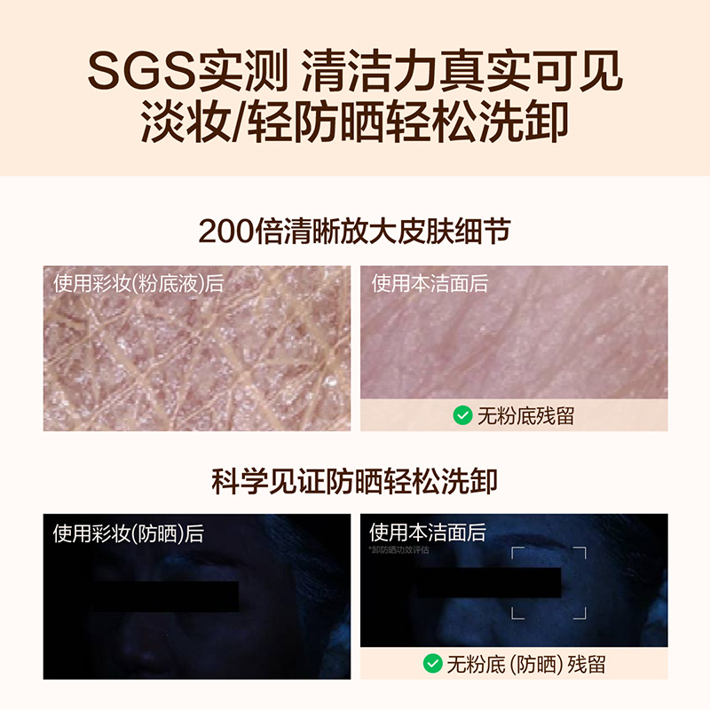HBN洗面奶臻透安颜云感洁面乳清洁温和控油细毛孔男女学生可用洗脸膏高清大图