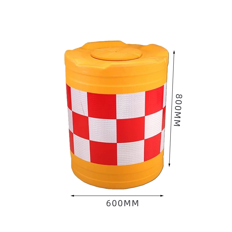 臻远ZY5072415防撞桶塑料隔离墩道路注水交通反光警示桶 吹塑600*800mm高清大图