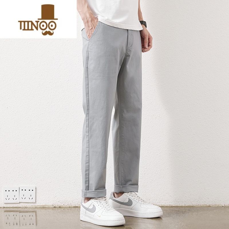 YANXU秋季直筒休闲裤男2023新款潮流宽松百搭商务弹力工装长裤子高清大图