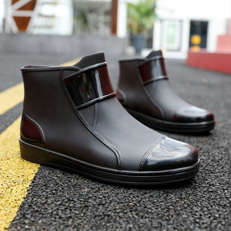 黑色39秋冬雨鞋男时尚胶鞋男士雨靴水鞋男套鞋钓鱼鞋中短筒防水防滑