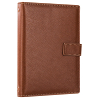 得力 56k80张中档款活页皮面本 商务记事本笔记本子 棕色3308