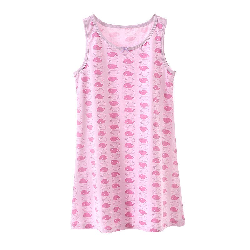 KIDS MAM&DAD夏季女童睡裙中大童家居服空调服女孩吊带背心睡衣居家外穿背心裙子