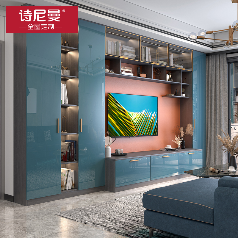 诗尼曼全屋定制走入式衣柜轻奢衣帽间定做厨房橱柜客厅电视柜定制