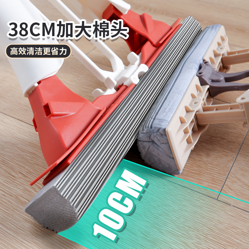 2023新款拖把吸水家用胶棉头免手洗挤水地一键换头一拖2高清大图