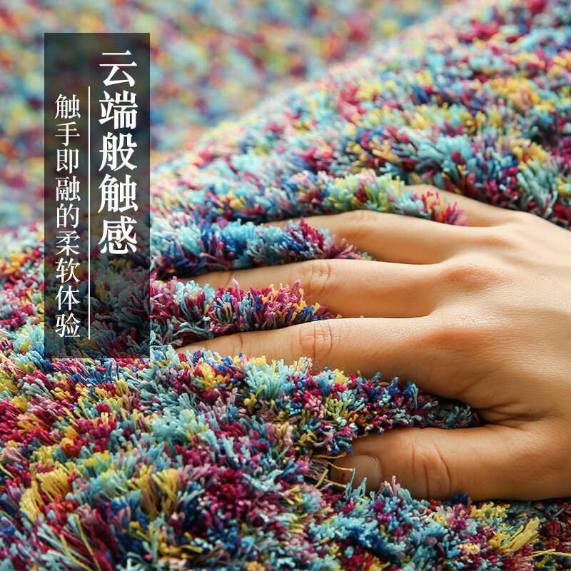 地毯客厅茶几垫北欧简约现代满铺房间床边毯加厚毛毛地毯卧室