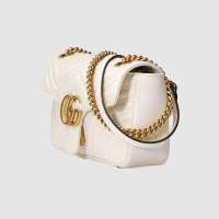 GUCCI 古驰女包 MARMONT系列牛皮双G绗缝女士单肩包443497系列26cm*15cm*7cm