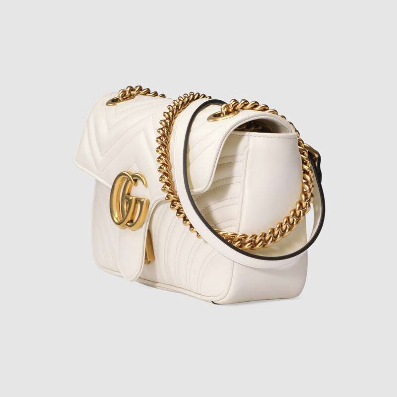 GUCCI 古驰女包 MARMONT系列牛皮双G绗缝女士单肩包443497系列26cm*15cm*7cm