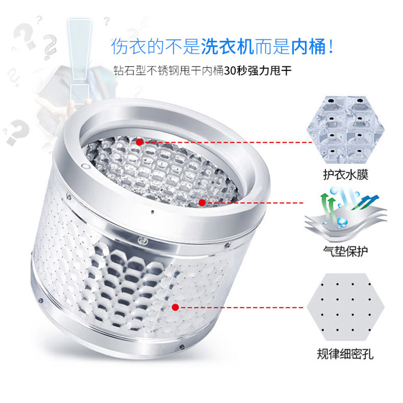 奥克斯(AUX)XPB30-1288S黑色 3公斤双桶半自动杀菌款迷你洗衣机 黑色高清大图