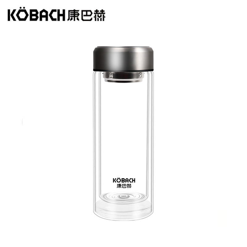康巴赫(KBH)玻璃杯水杯泡茶杯双层加厚防烫高硼硅玻璃杯