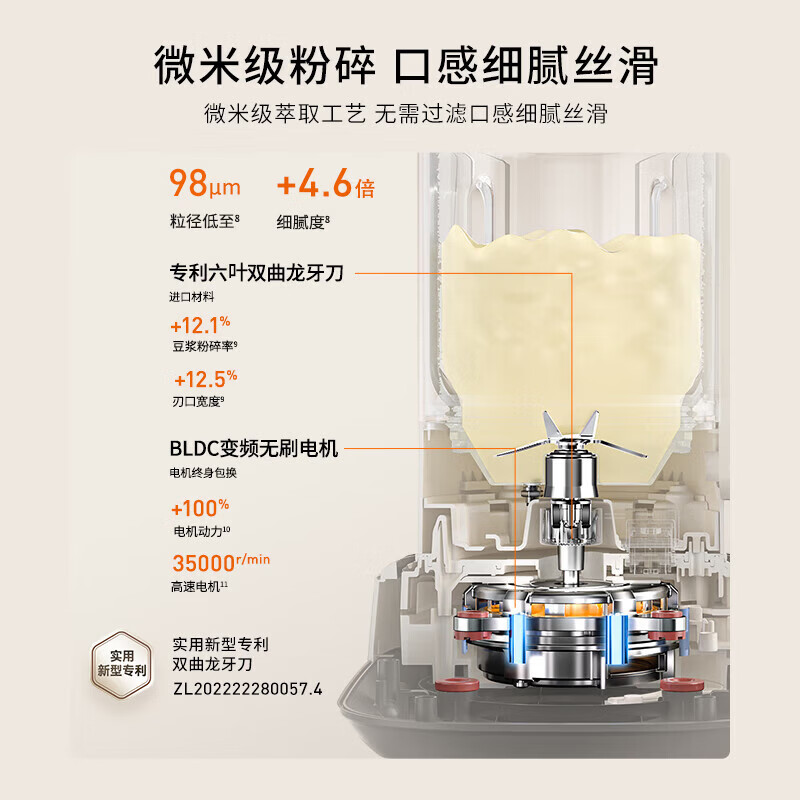 九阳Joyoung破壁料理机B1(2025版) 6刀进口不锈钢碎冰触控8档调速双杯设计4.8kg家庭实用高清大图