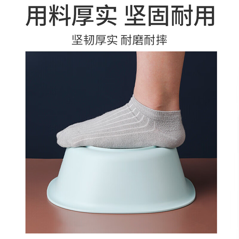 茶花(CHAHUA)洗脸盆34cm大号加厚抗菌洗脚盆洗衣盆塑料盆子水盆洗菜盆201001颜色随机高清大图
