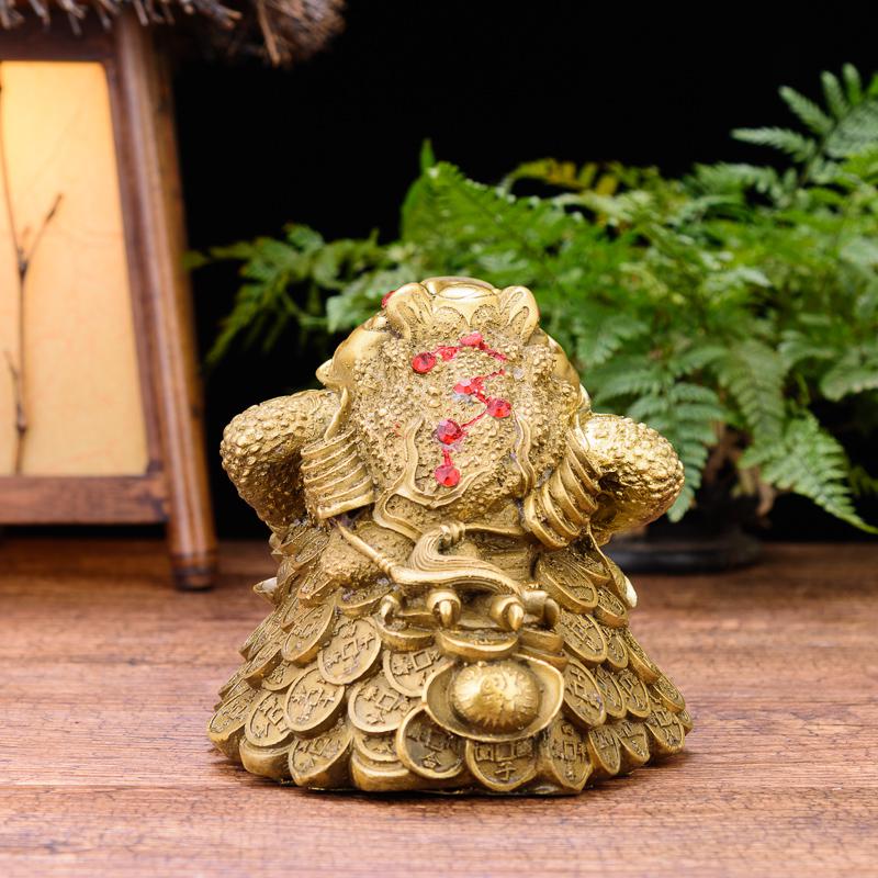 美帮汇金蟾蜍摆件 三足七星铜金蟾客厅家居摆设小号高清大图