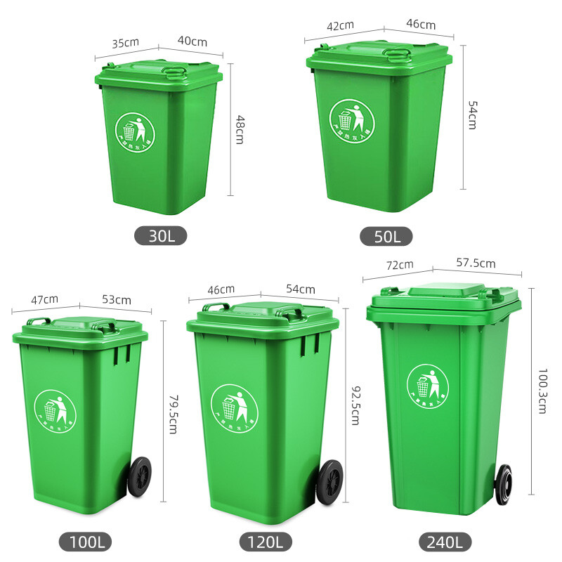 户外垃圾桶 垃圾桶 带轮带盖垃圾桶 厨房垃圾桶 120L(购买请备注颜色)高清大图