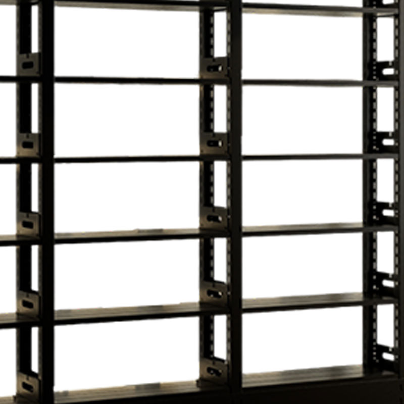 臻远ZY4072610 钢制书架资料架 单面6层一列五组黑色 4600*300*2000mm高清大图