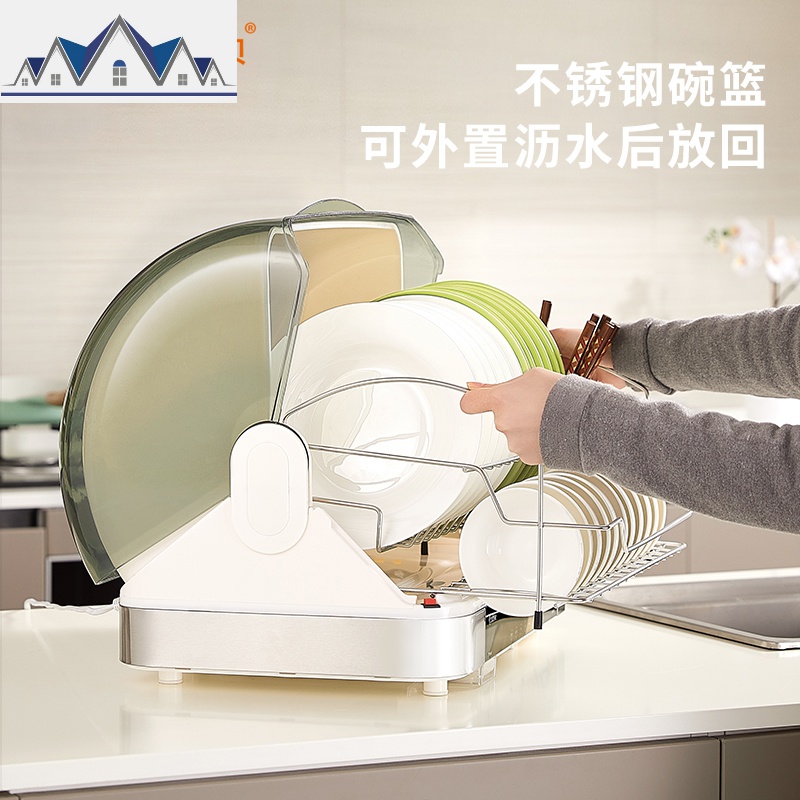 放碗筷收纳盒收纳箱带盖密封装盘碗碟架餐具沥水消毒碗柜家用厨房 三维工匠收纳层架高清大图