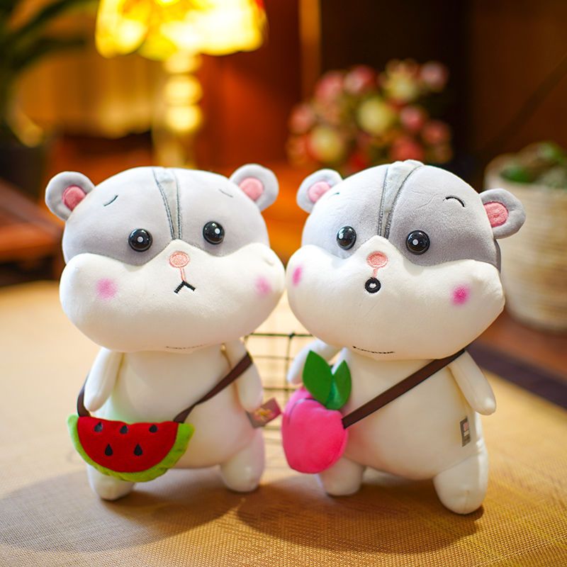 ins可爱水果仓鼠毛绒玩具抓机公仔布娃娃少女心小玩偶生日礼物桃子