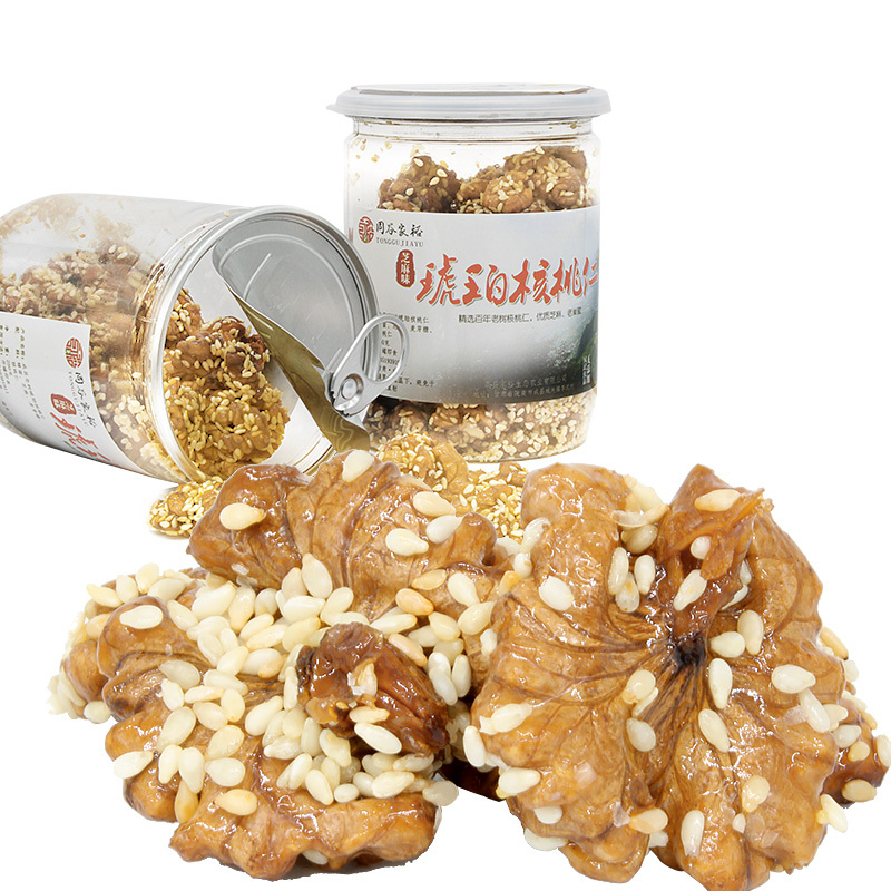 同谷家裕 芝麻琥珀核桃仁250g/罐 孕妇休闲零食办公室小吃 坚果炒货 休闲零食