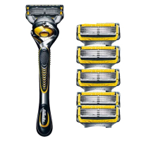 吉列(GILLETTE) 锋隐5致护 5+1层刀片 手动剃须刀刮胡刀 1个刀架+6个刀头 黄色