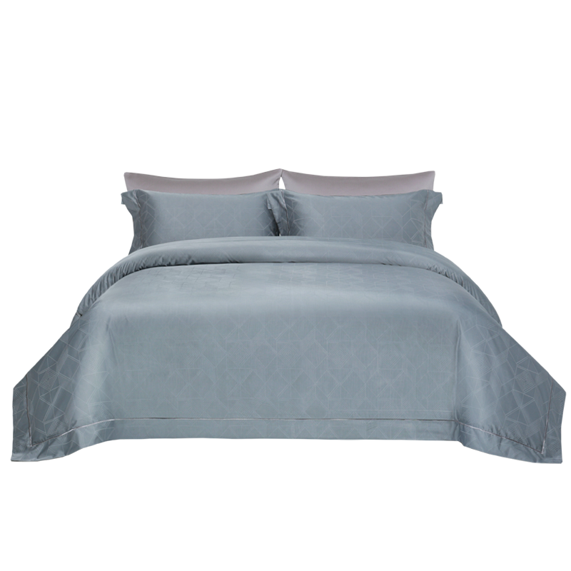 LA MAISON DE SASHA高奢故宫系列四件套舒适亲肤加厚冬暖夏凉设计 墨意格缦(月魄灰) 1.8m/2.0m床适用