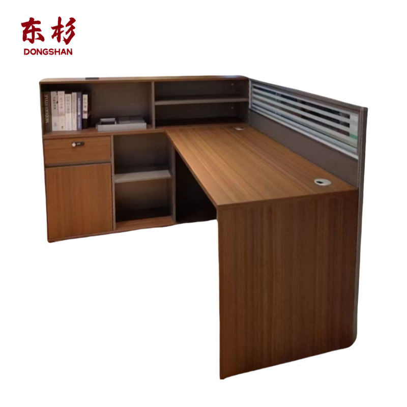 东杉 办公桌 胡桃色工位 张