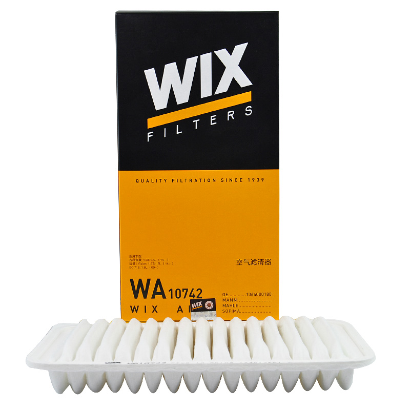 维克斯(WIX)空气滤WA10742适配比亚迪/花冠/06-20款远景/09-13款帝豪/08-12款力帆620高清大图