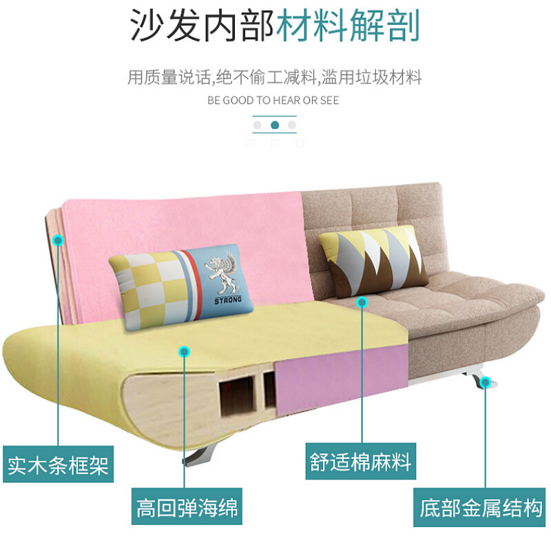折叠沙发床 1900*850*870mm高清大图