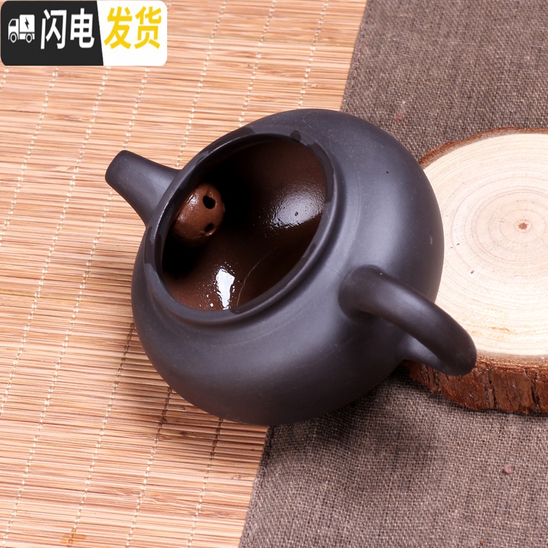 三维工匠紫砂壶宜兴小茶壶纯手工仿古壶功夫茶具小泡茶器家用朱泥过滤 小仿古壶(黑)高清大图