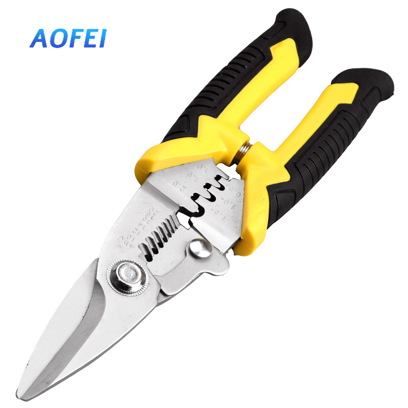 澳狒 8英寸带剥线钳 剪线压接钳 多功能电线剪 线槽剪铁皮剪