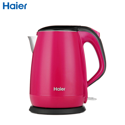 Haier/海尔 HKT-2719R电热水壶1.7升 双层防烫 304不锈钢 电烧开水壶