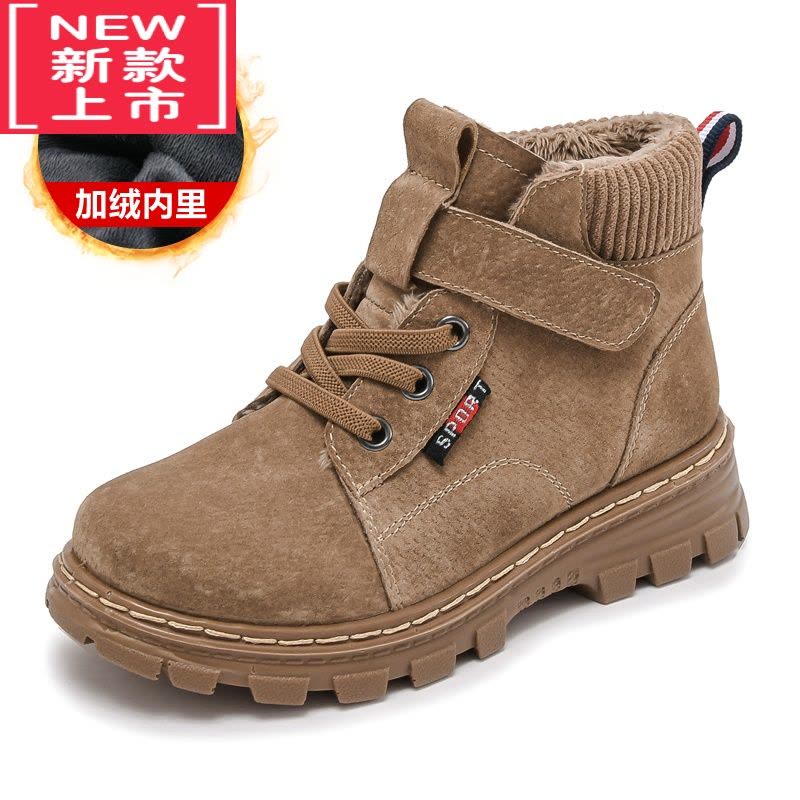 可莉允男童马丁靴加绒加厚冬季潮流短靴冬鞋棉鞋小中大童靴子童鞋秋冬款图片