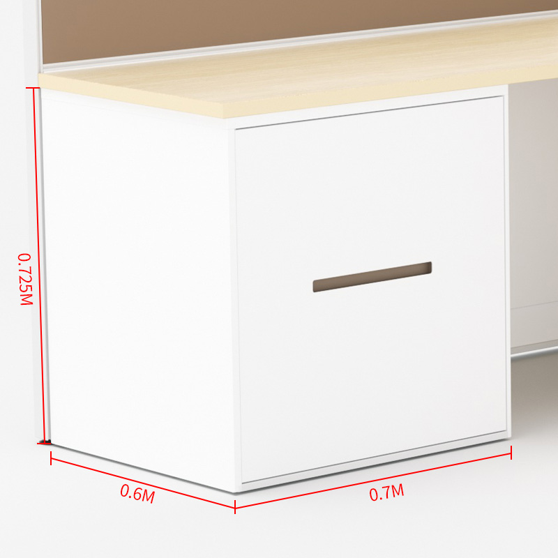 双朗 屏风工位含床和柜0.8mm SF241518G 1.8*1.8*1.2m 白+橡木色 套高清大图