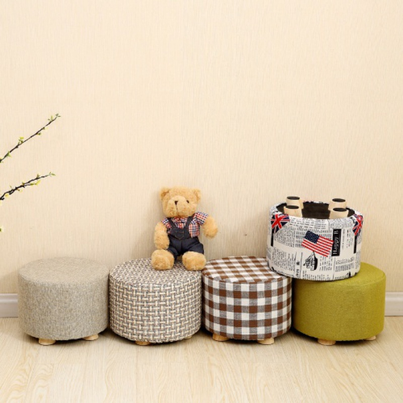 布艺小凳子矮凳换鞋凳子时尚闪电客创意小板凳家用沙发凳小椅子成人