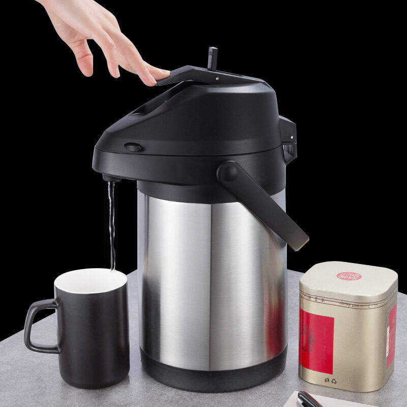 壶压力压水壶家用开水瓶不锈钢手压式暖壶大容量5l新款加厚不锈钢3l