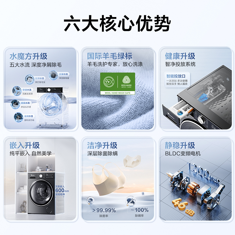 小天鹅(LittleSwan)10kg水魔方滚筒洗衣机护形护色净渍除毛纯平全嵌以旧换新一级能效家电补贴TG10DE10高清大图