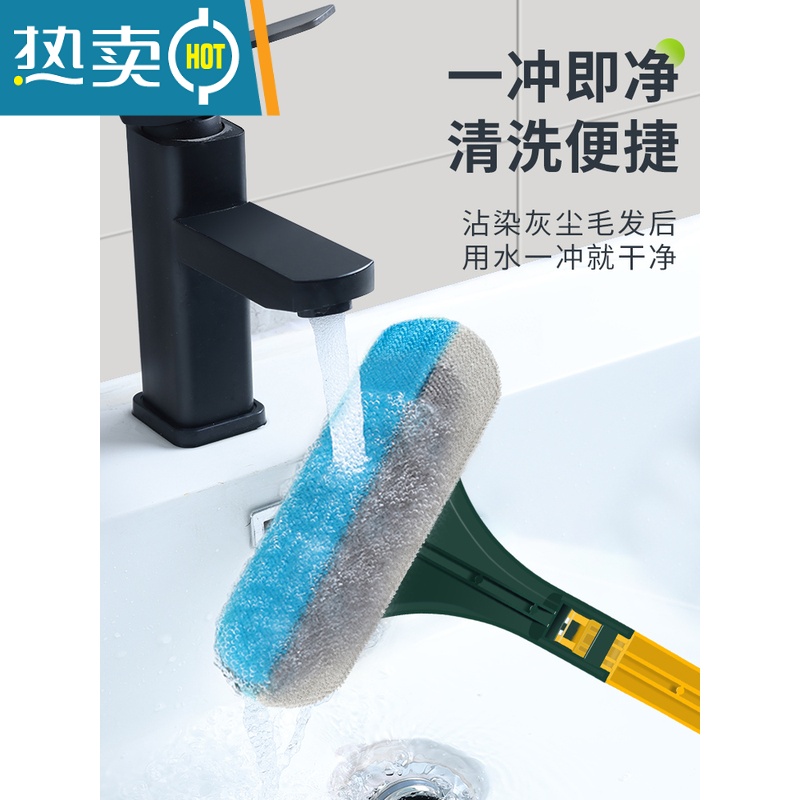 敬平纱窗清洗器免拆洗纱窗清洁刷洗窗纱网家用擦玻璃器沙窗擦窗器 二合一纱窗刷?黄绿高清大图