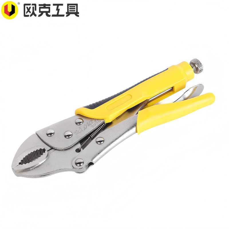 欧克(Ouke)双色柄圆口大力钳微调螺杆旋钮固定夹持钳10英寸250mmOK-3055\把高清大图