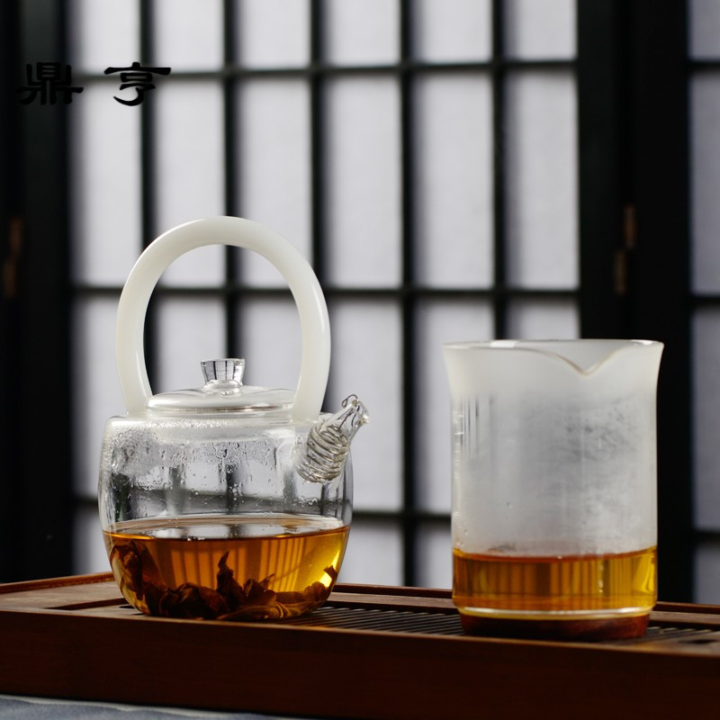 鼎亨日式玻璃茶壶 耐高温电陶炉煮泡茶玉把提梁壶过滤 出口款