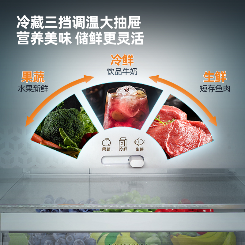 新飞432升四开门冰箱风冷无霜变频一级节能家用十字四门冰箱净味保鲜玻璃面板BCD-432WG8A高清大图