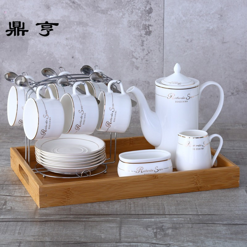 鼎亨陶瓷咖啡杯骨瓷花茶杯 英式茶杯下午茶套装欧式套具 整套茶具