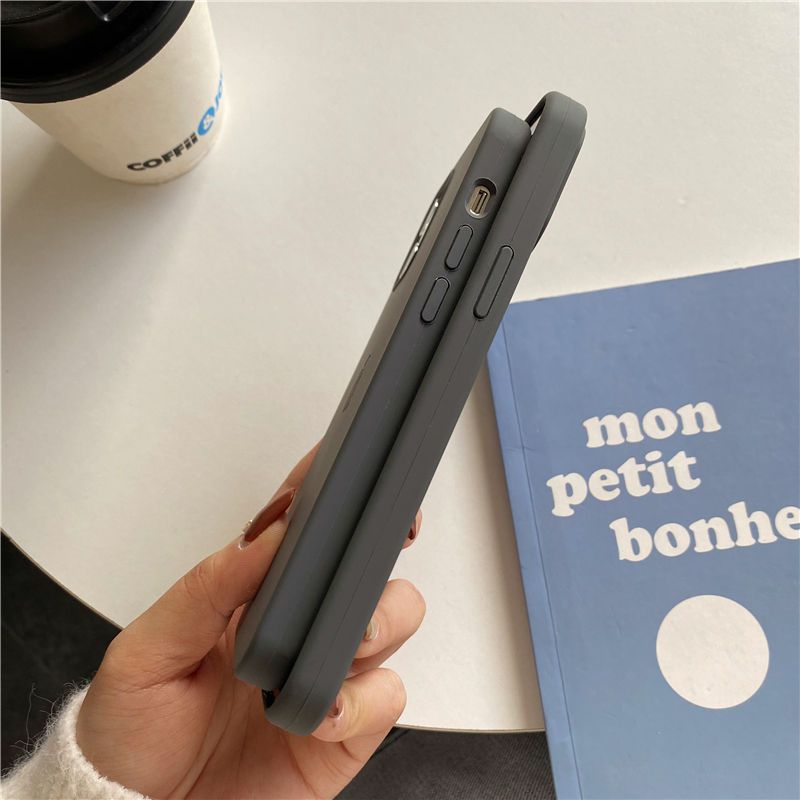 苹果12液态硅胶手机壳iPhone11pro炭灰色xs max/xr防摔8plus/7p软 岩石灰 苹果12mini(全