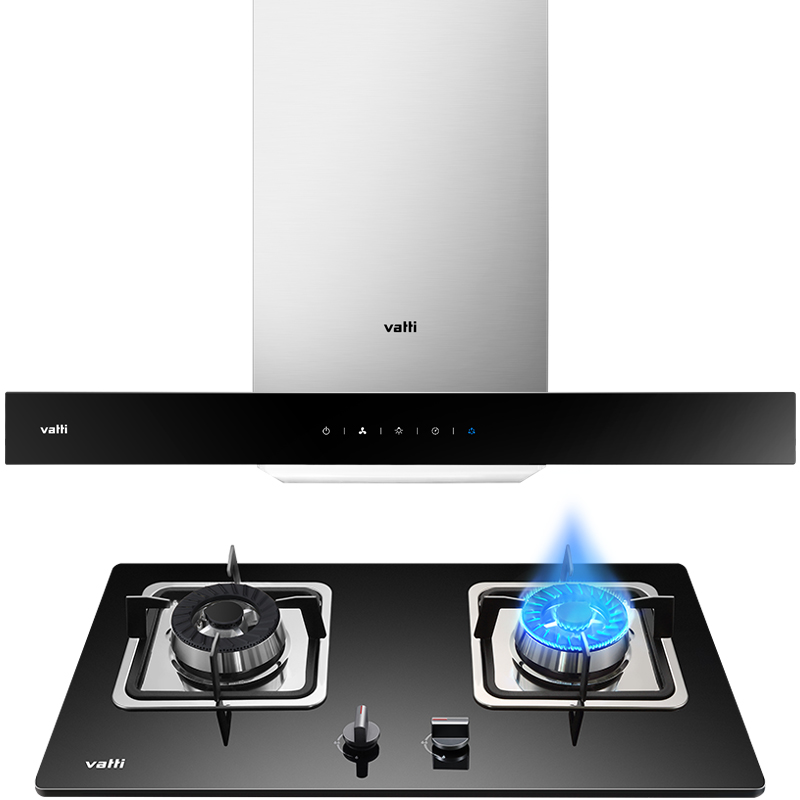 华帝(VATTI)18m³大风量自动洗 欧式油烟机触控式 油烟机套餐(天然气)i11067+i10034B高清大图