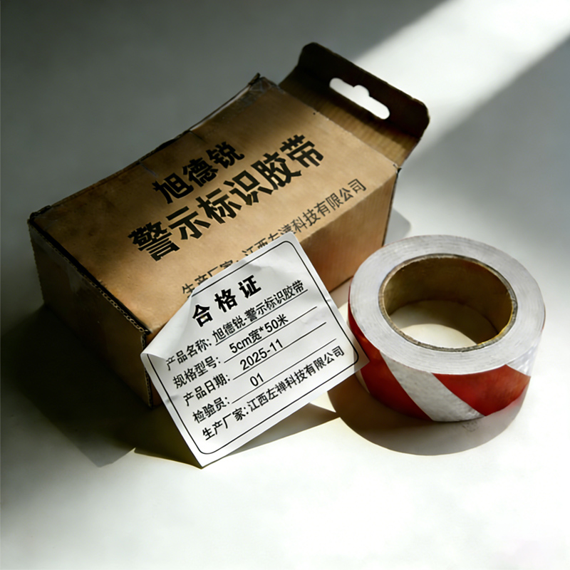 旭德锐 红白警示标识胶带反光警示胶带5cm宽*50米 /卷高清大图