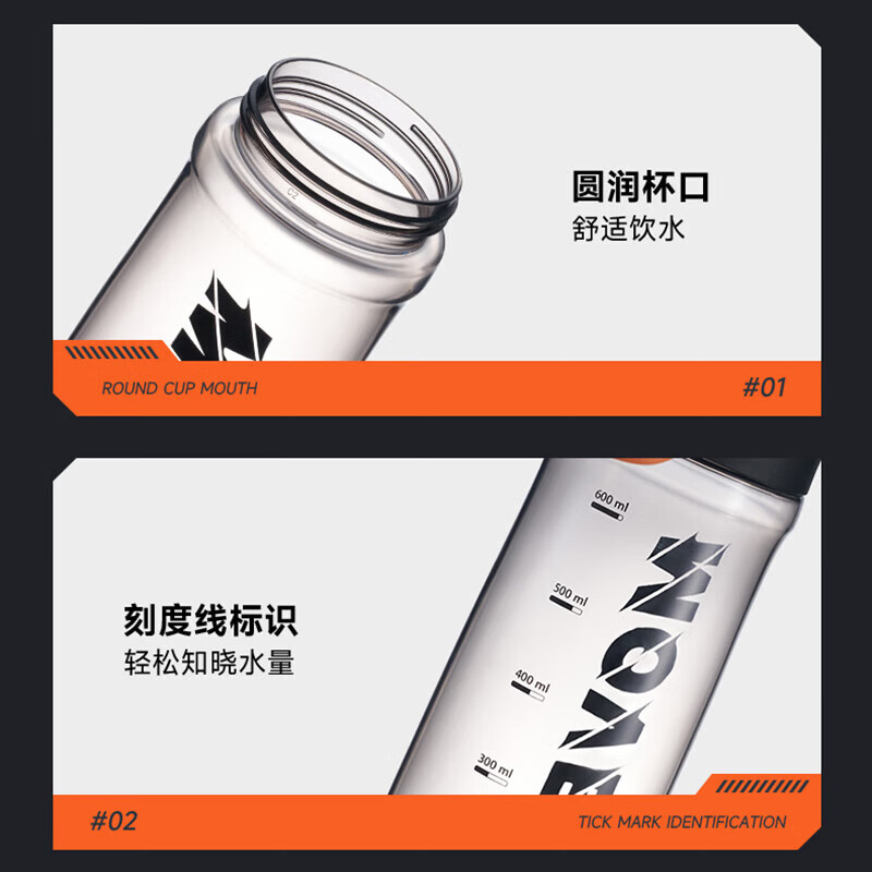 苏泊尔弹盖运动塑料杯KCP75LY20活力红 运动水杯弹力杯Tritan材质密封防漏一盖双饮高清大图