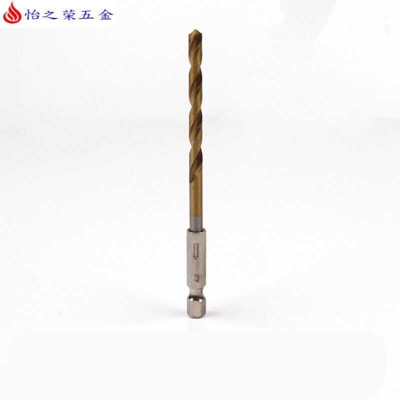 六角柄麻花钻头镀钛13PC风批组套高速钢电动螺丝刀麻花钻头 六角柄钻头(4.8mm)图片