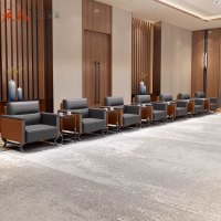 质凡贵宾单人沙发高档办公沙发组合 单人+单人+三人位+黑砂茶几