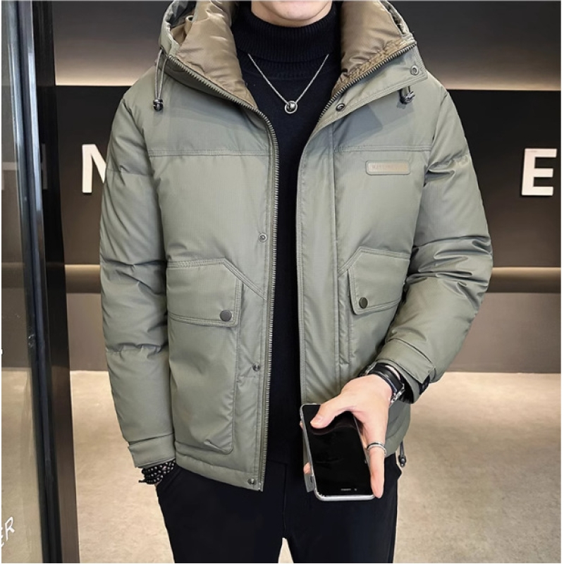 男士羽绒服冬季加厚新款连帽冬装防寒2024潮牌衣服男外套短款休闲