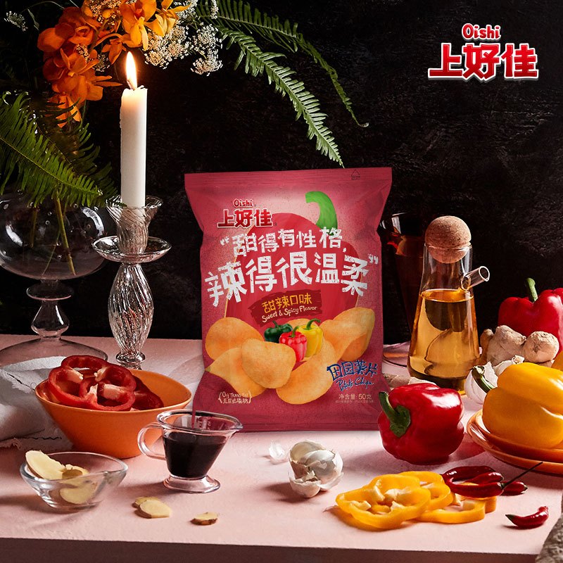 上好佳田园薯片甜辣口味50g